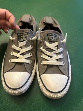 Converse Kids All Star Low Top Sneakers - Gray and White